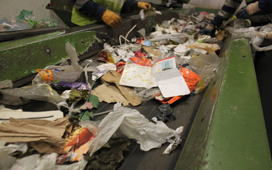 Cinta transportadora de la cabina de triatge manual de residus voluminosos o no reciclables